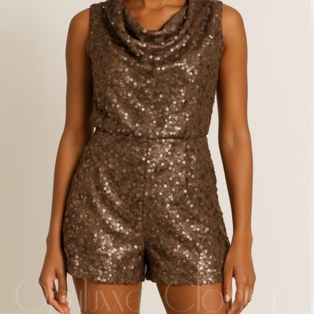Sequin Brown Jumpsuit